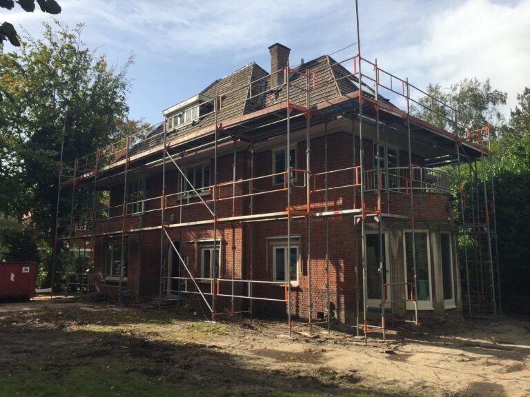 Vrijstaande woning tijdens de bouwfase